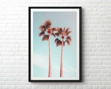 Pink Palm Trees, Home Decor, Printable Boho Wall Art