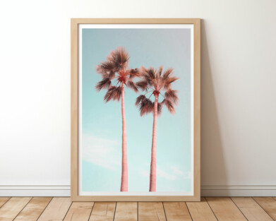 Pink Palm Trees, Home Decor, Printable Boho Wall Art