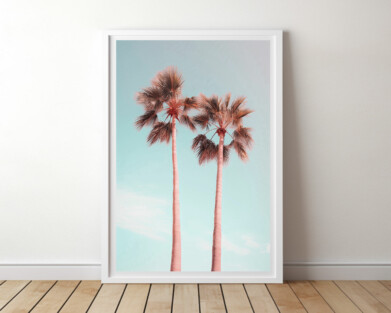 Pink Palm Trees, Home Decor, Printable Boho Wall Art