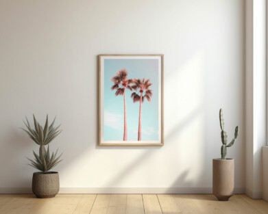 Pink Palm Trees, Home Decor, Printable Boho Wall Art