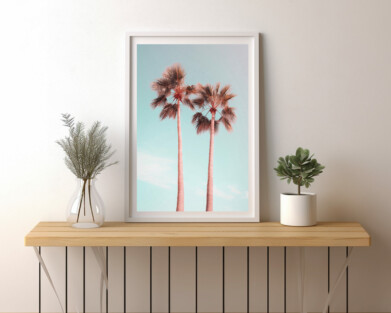 Pink Palm Trees, Home Decor, Printable Boho Wall Art